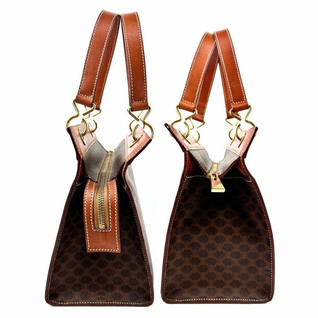 celine - セリーヌ ハンドバッグ マカダム柄 茶系 ブラウンレザー MC98