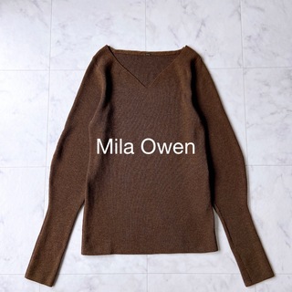 ミラオーウェン(Mila Owen)のMila Owen（ミラオーウェン） デコルテ見えパフスリーブニット(ニット/セーター)