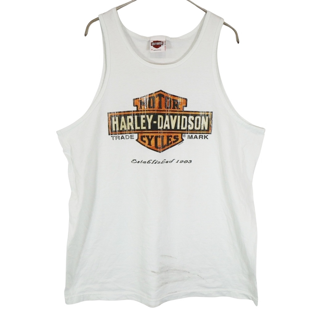 HARLEY DAVIDSON ハーレーダビッドソン ロゴプリントタンクトップ ホワイト (メンズ XL)   O2914