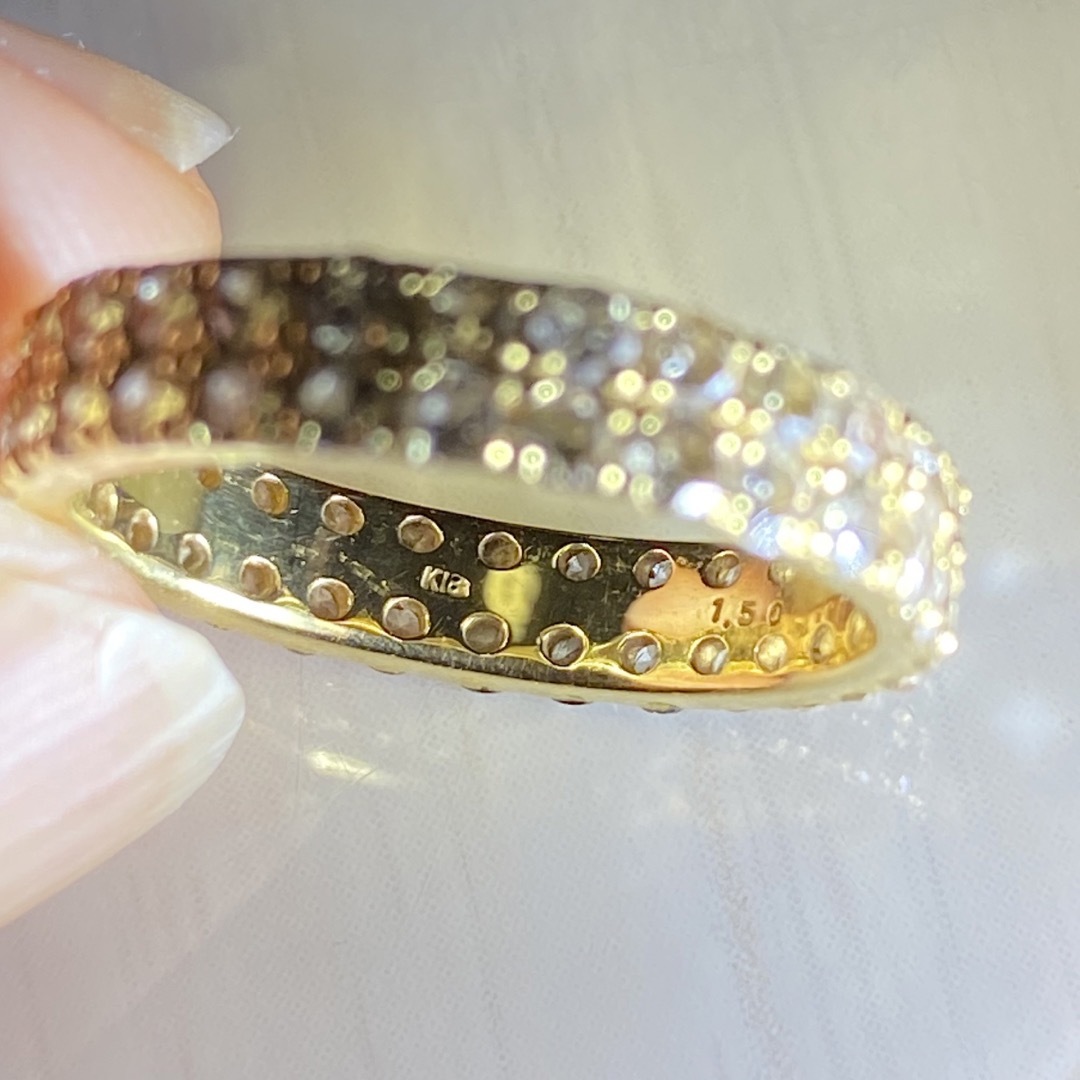 お値下げ!鑑定付 k18ブラウンダイヤモンド 1.5ct フルエタニティ