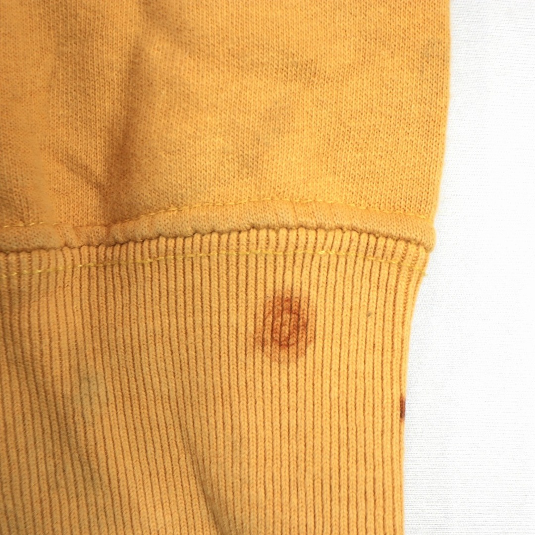 carhartt(カーハート)のCarhartt カーハート ワンポイントロゴ パーカー 刺繍 無地 フード裏地サーマル イエロー (メンズ M) 中古 古着 O2941 メンズのトップス(パーカー)の商品写真