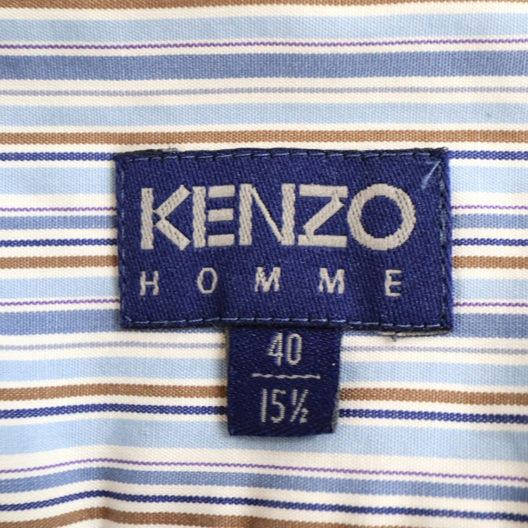 KENZO(ケンゾー)のKENZO ケンゾー ストライプ長袖シャツ フォーマル 片ポケット ブルー (メンズ 40) 中古 古着 O2950 メンズのトップス(シャツ)の商品写真