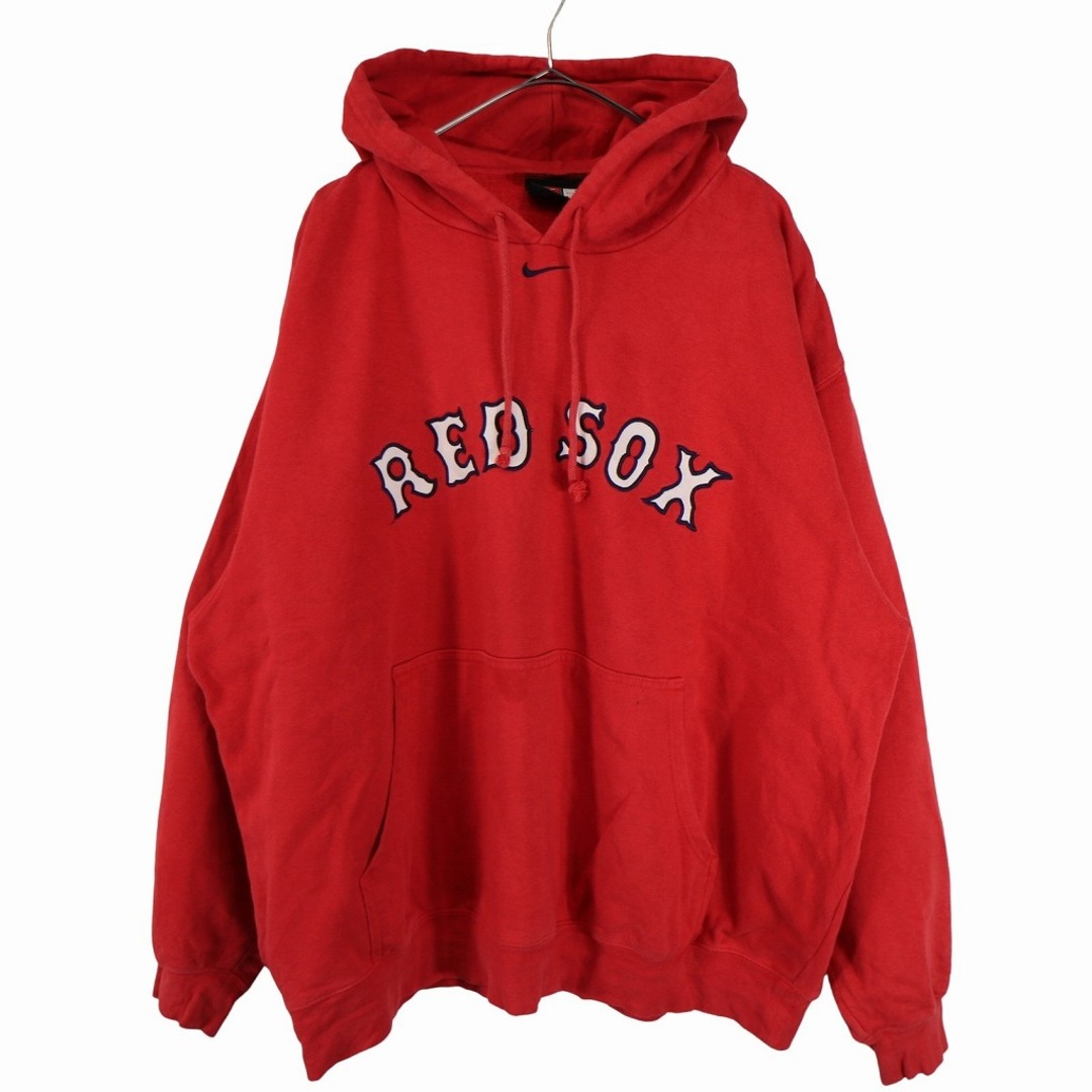USA MLBレッドソックス パーカー 赤 2XL 刺繍ロゴ スウェット - パーカー