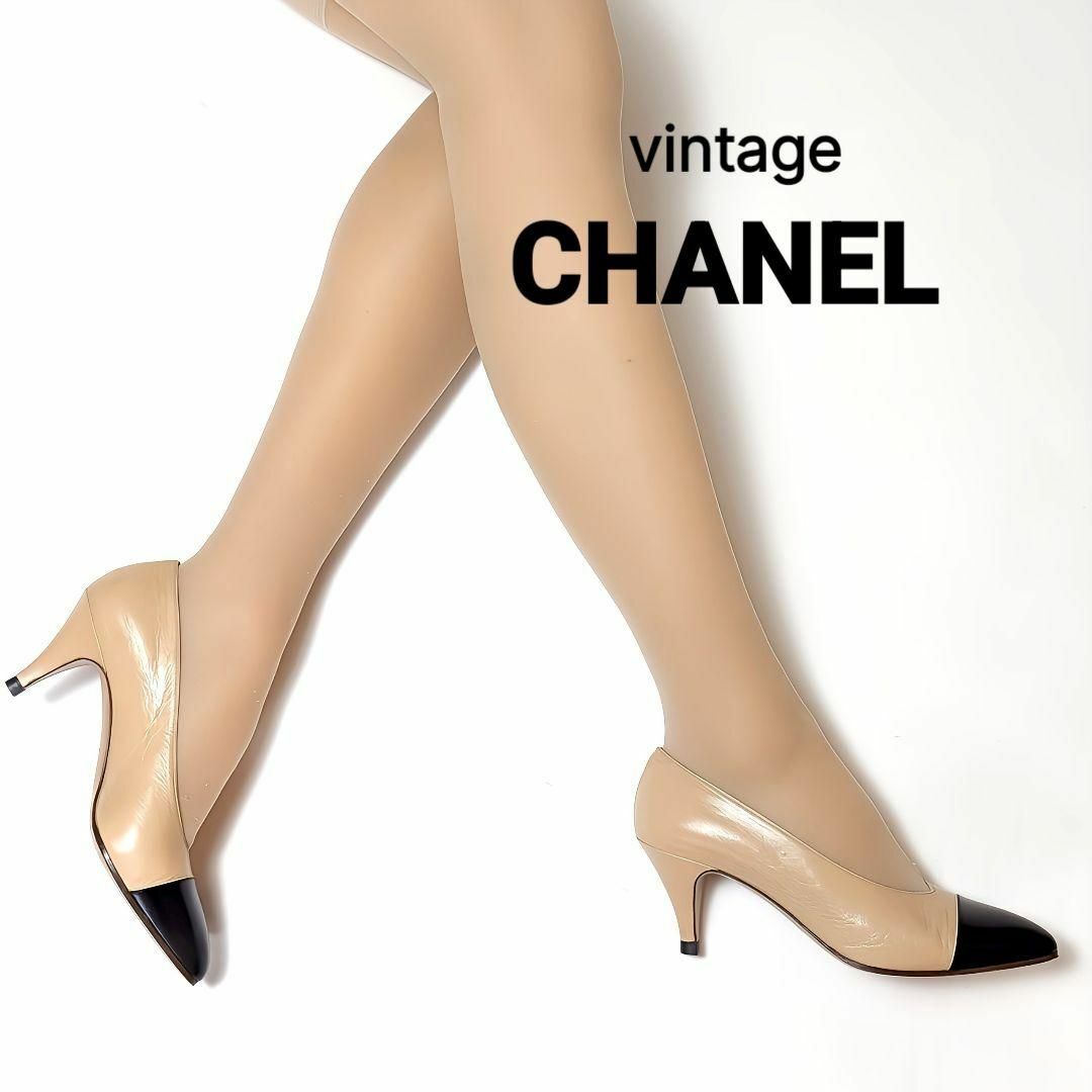 CHANEL - 未使用さん♥CHANELシャネル バイカラー ゴート ヒール