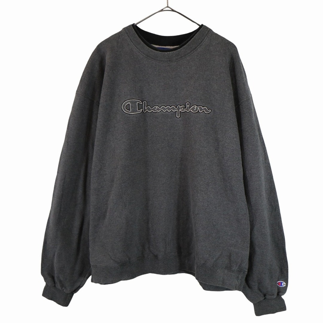 Champion チャンピオン ロゴ スウェット 大きいサイズ 刺繍 アメカジ グレー (メンズ XXL) O2956
