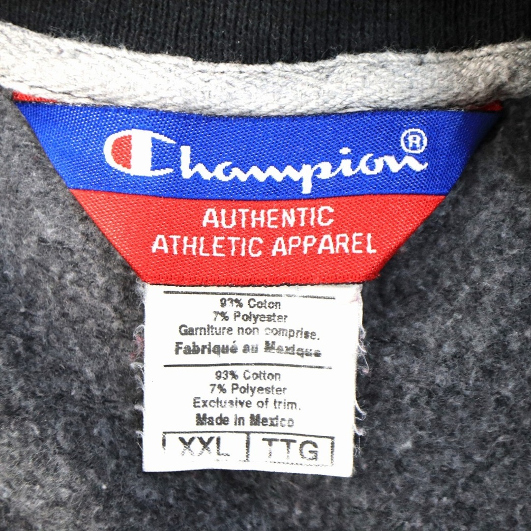 Champion チャンピオン ロゴ スウェット 大きいサイズ 刺繍 アメカジ グレー (メンズ XXL) O2956
