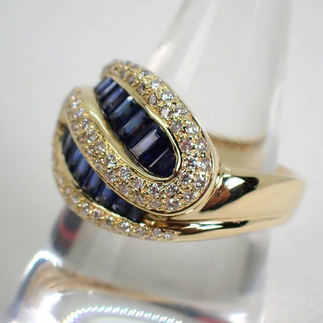 K18 サファイア/ダイヤモンド リング 17号[g139-69］ レディースのアクセサリー(リング(指輪))の商品写真