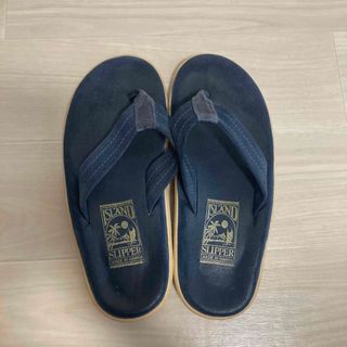 アイランドスリッパ(ISLAND SLIPPER)のアイランドスリッパ　ネイビー　US6  24cm(サンダル)