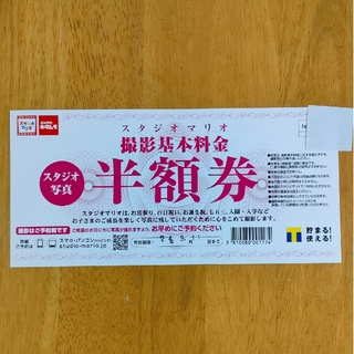 キタムラ(Kitamura)のスタジオマリオ　撮影料半額券　１枚(その他)