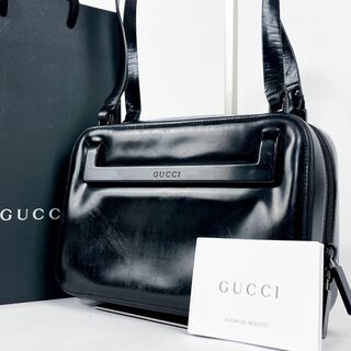 グッチ(Gucci)の《良品》GUCCI Gロゴ エナメル ショルダーバッグ ハンドバッグ(トートバッグ)