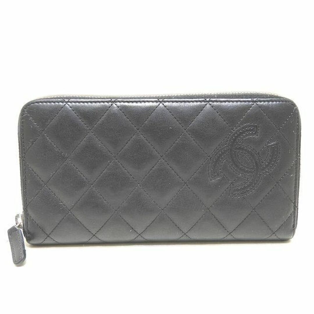 CHANEL(シャネル)のシャネル ラウンドファスナー 長財布 シンプリーCC ☆ A80213 マトラッセ ブラック ラムスキン ココマーク ステッチ ▼ CHANEL 黒 5I レディースのファッション小物(財布)の商品写真