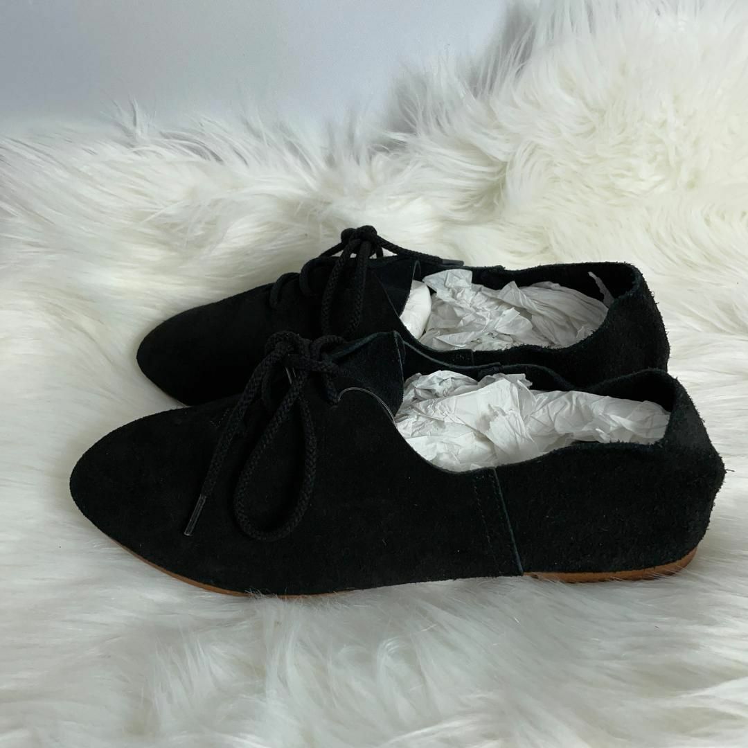 未使用品 日本製 Della natura 天然皮 レザーシューズ ブーツ 黒 レディースの靴/シューズ(ローファー/革靴)の商品写真