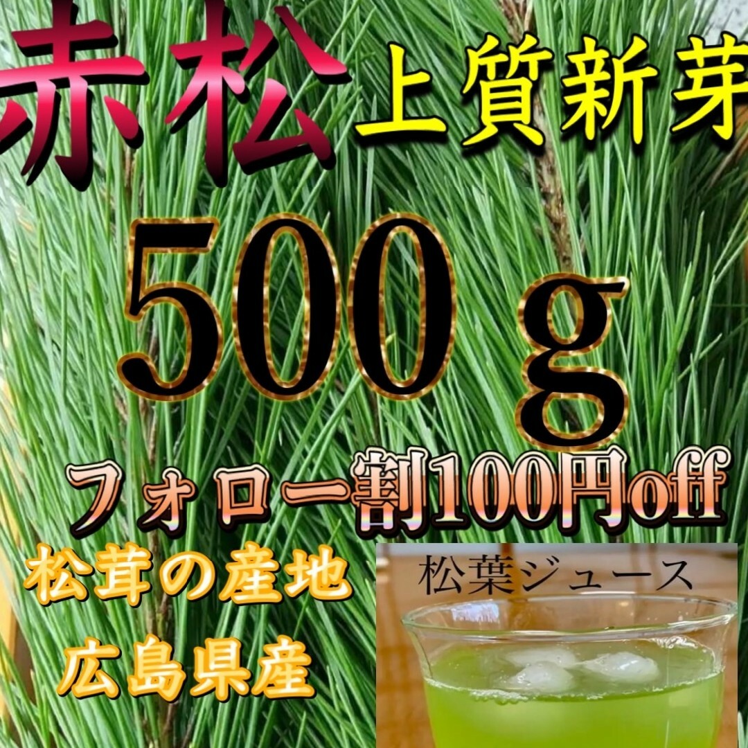 ルル様専用です赤松松葉 松の葉 松葉茶松葉ジュースなどに、樹液たっぷり。やわらか 食品/飲料/酒の食品(野菜)の商品写真