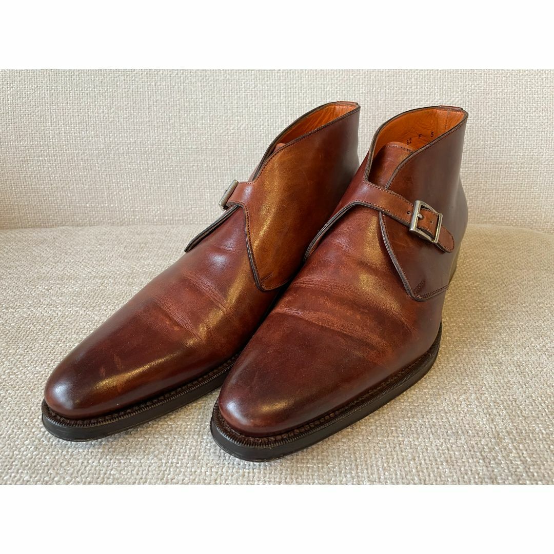 Santoni(サントーニ)のサントーニ クイーンクラシコ別注 シングルモンクストラップ ブーツ ブラウン 5 メンズの靴/シューズ(ブーツ)の商品写真