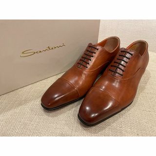 サントーニ(Santoni)の新品 Santoni サントーニ ブラウン レザー シューズ 6 付属品完備(ドレス/ビジネス)