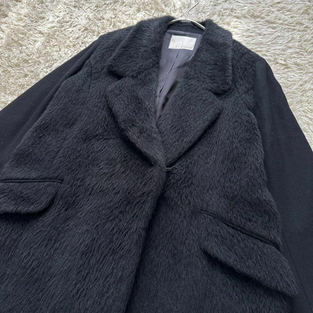 GALLARDAGALANTE アルパカ カシミヤ混 シャギー ロングコート 黒