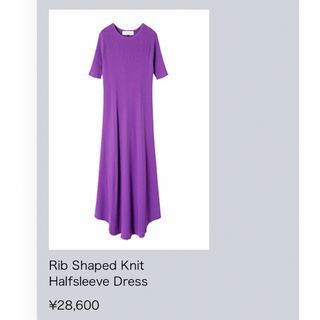 ルシェルブルー#Rib Shaped Knit Halfsleeve Dress