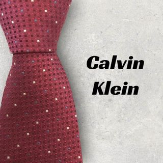 カルバンクライン(Calvin Klein)の【5142】美品！Calvin Klein　ネクタイ　ワインレッド系(ネクタイ)