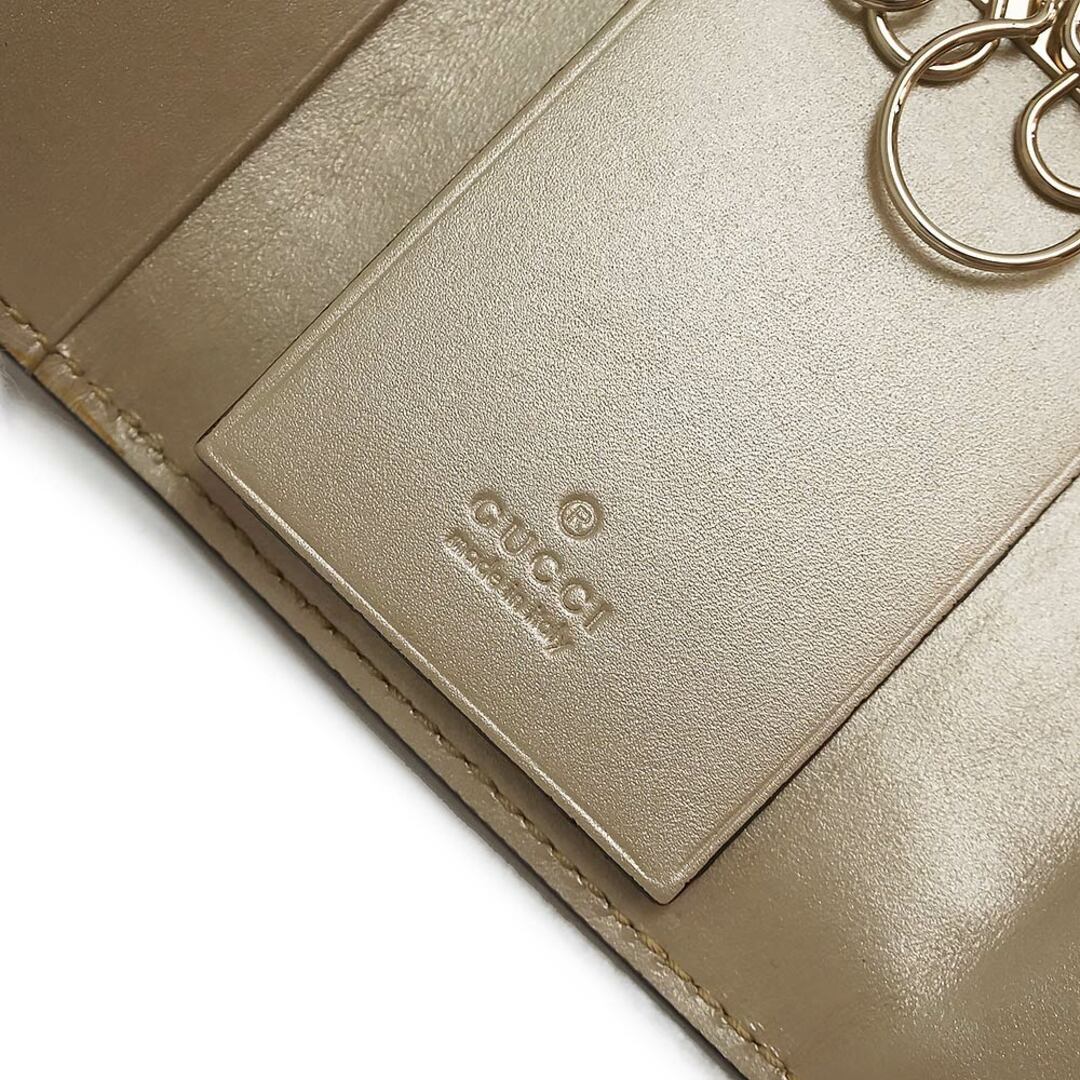 Gucci - グッチ リボン シグネチャー 6連 キーケース シマレザー