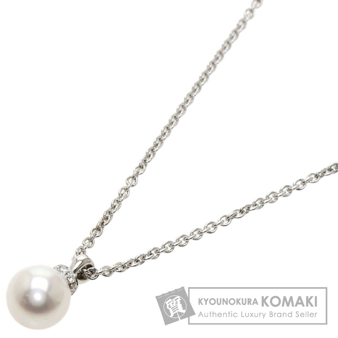 BVLGARI パール 真珠 ダイヤモンド ネックレス K18WG レディース