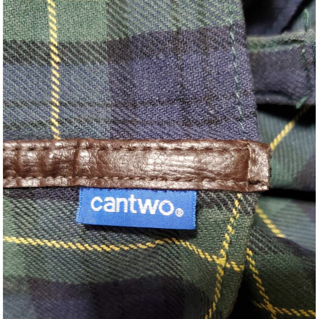 cantwo(キャンツー)の【cantwo】キャンツー 大きめ　トートバッグ　チェック　大容量　グリーン レディースのバッグ(トートバッグ)の商品写真