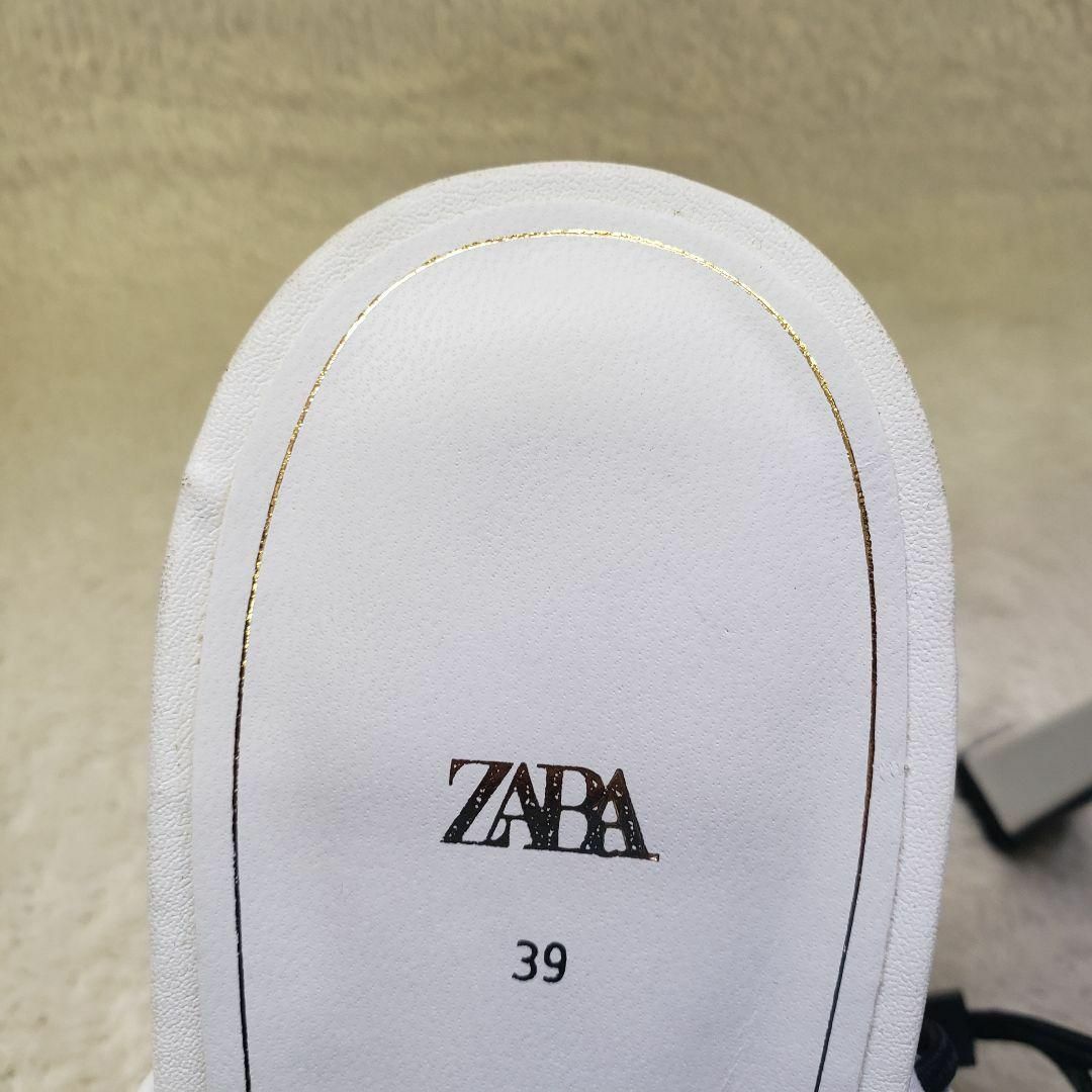 新品　ZARA   ホワイトレザーパンプス　ミュール　39