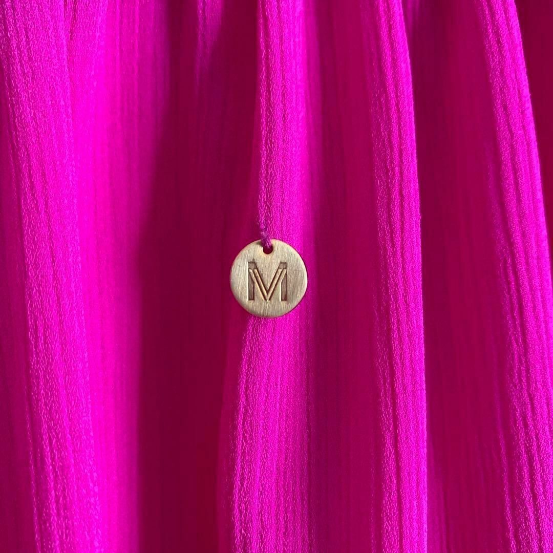 MUVEIL(ミュベール)の美品 MUVEIL プリーツスカート 36 紫 レース ロングスカート S レディースのスカート(ロングスカート)の商品写真