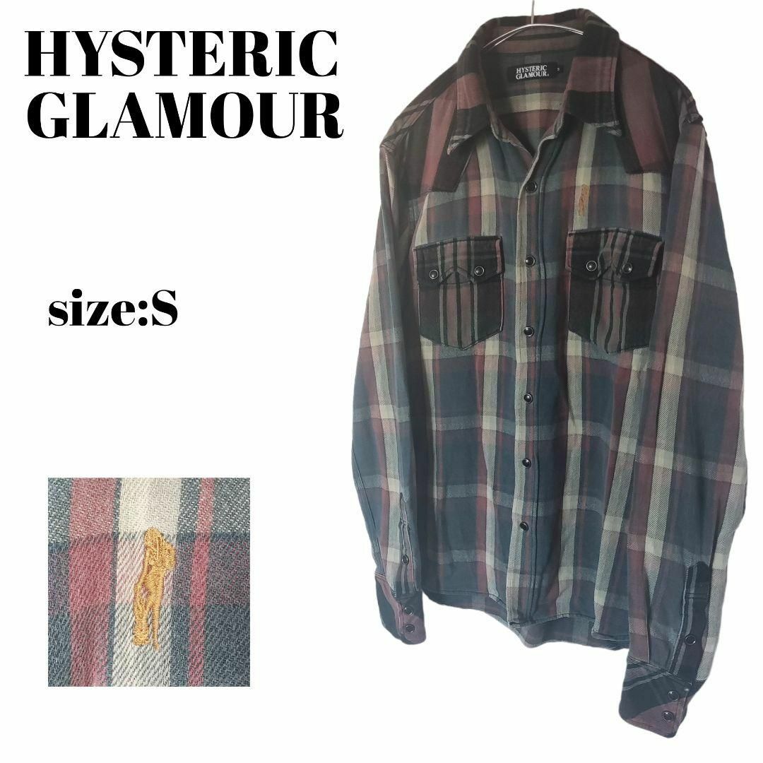 HYSTERIC GLAMOUR ウエスタンシャツ チェック S ヒスガール刺繍HYSTERICGLAMOUR