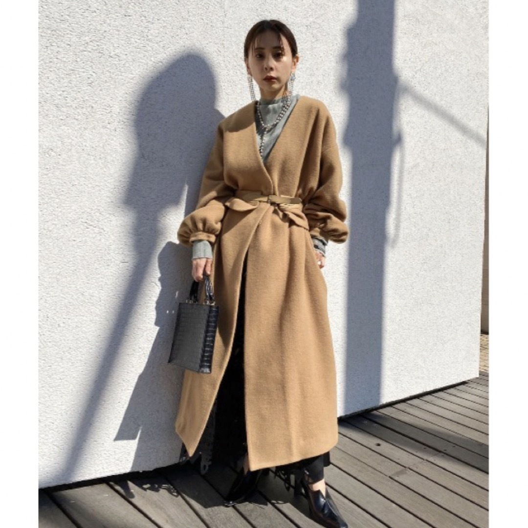 AMERI 2WAY NO COLLAR BELT COAT