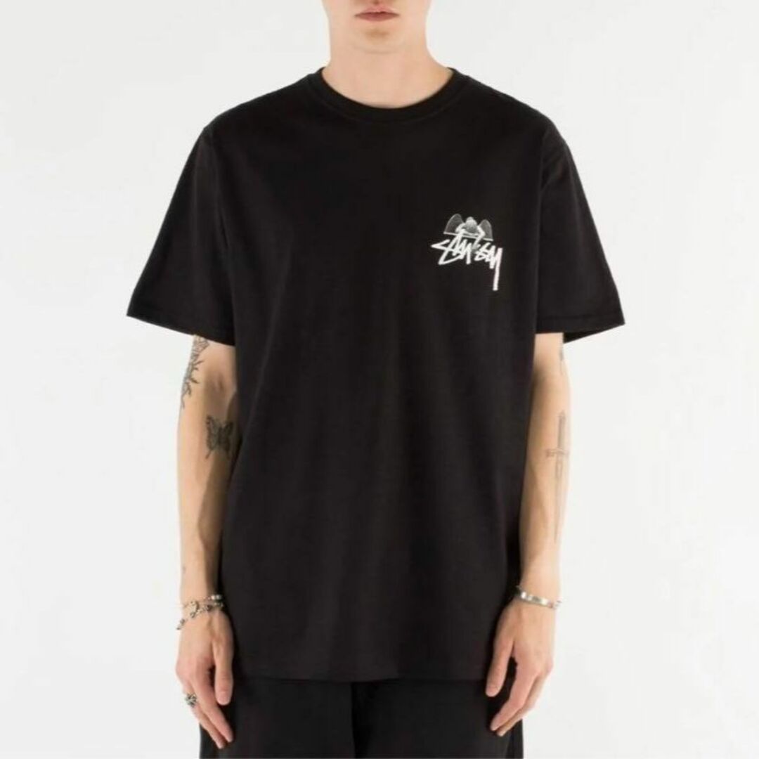 【新品】stussy Tシャツ　サイズL ブラック　エンジェル