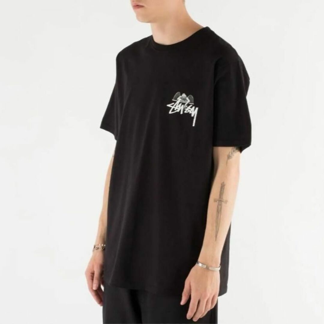 【新品】stussy Tシャツ　サイズL ブラック　エンジェル