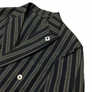 LARDINI ラルディーニ ダブルブレスト ジャケット ストライプ ネイビー