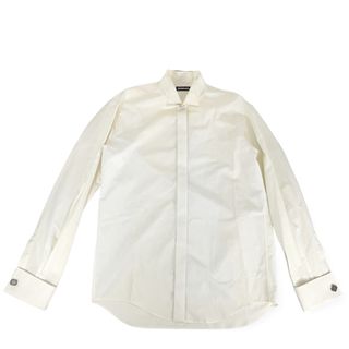 バレンシアガ(Balenciaga)の【限定価格】BALENCIAGA バレンシアガ 長袖シャツ 比翼シャツ オーバーサイズ トップス アパレル 37サイズ シンプル 服 ホワイト 白 コットン    メンズ 人気【中古品】(シャツ)