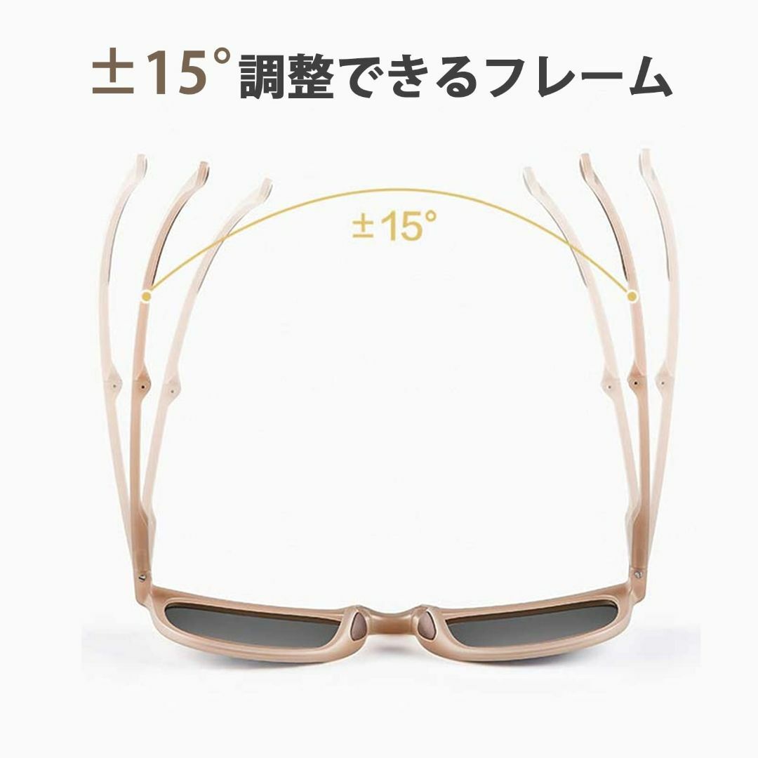 【色: ブラウン】Beautigo 偏光レンズ UV400 折りたたみサングラス 1