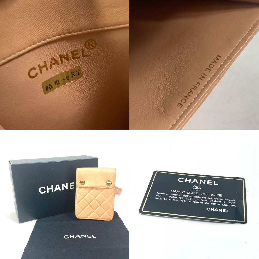 CHANEL(シャネル)のシャネル CHANEL マトラッセ ポーチ キルティング ネックポーチ スマホポーチ 肩掛け ネックショルダー ショルダーバッグ ラムスキン ピンク系 レディースのバッグ(ショルダーバッグ)の商品写真