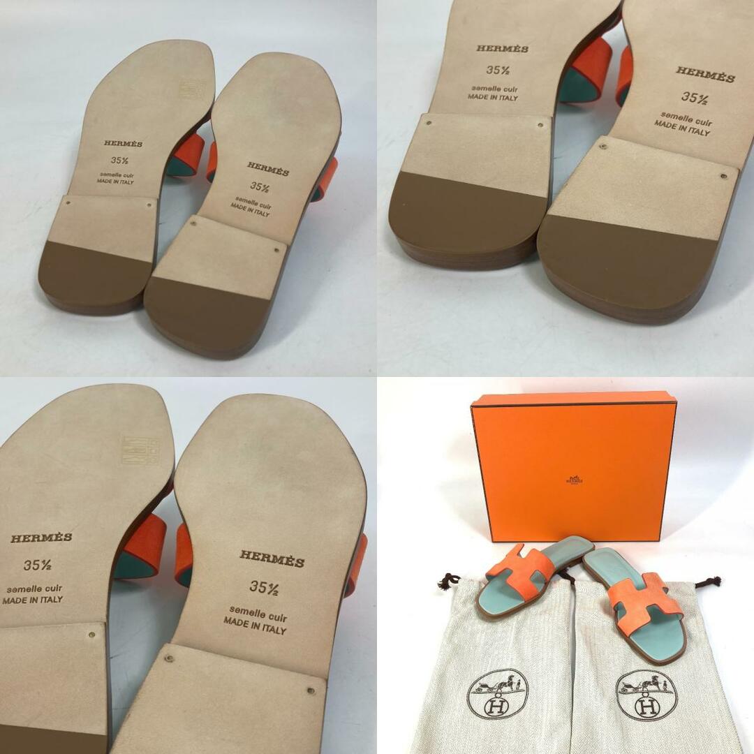 エルメス HERMES オラン バイカラー フラット ペタンコ 靴 サンダル ...