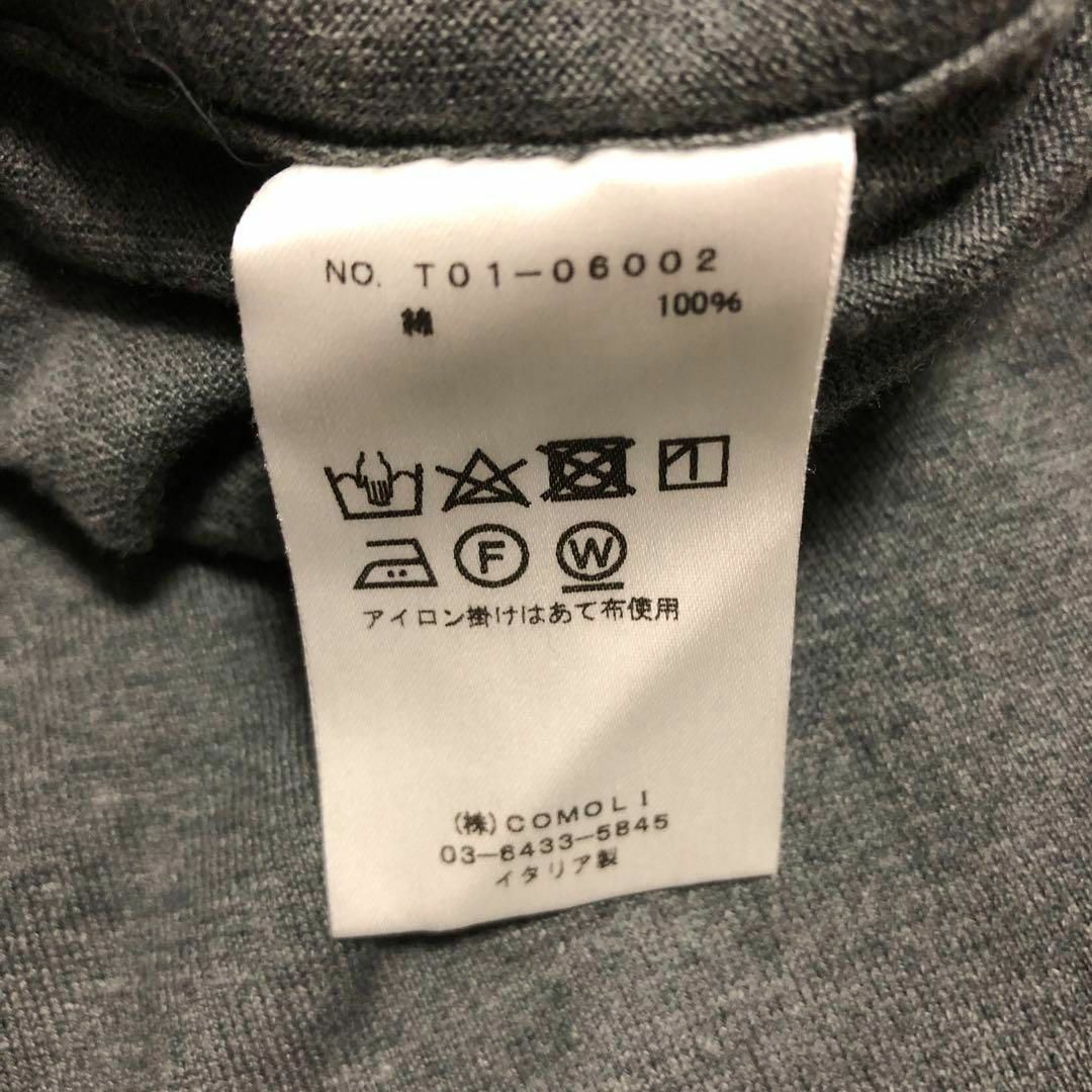 COMOLI コモリ 18Gクルーネックニット グレー フリーサイズ イタリア製