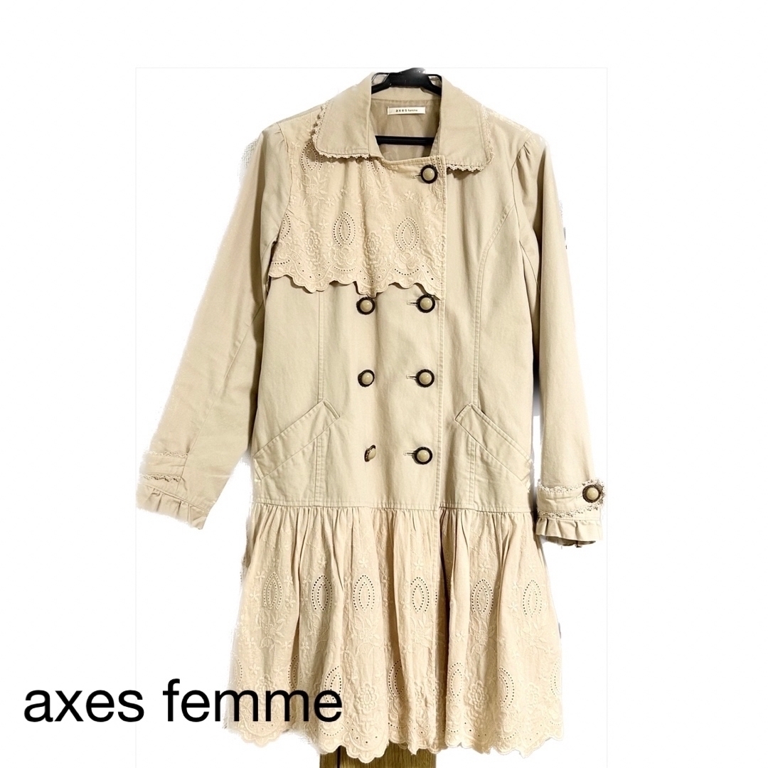 axes femme(アクシーズファム)の【値下げ】axes femme ロングコート　トレンチ　アクシーズ　アウター レディースのジャケット/アウター(トレンチコート)の商品写真