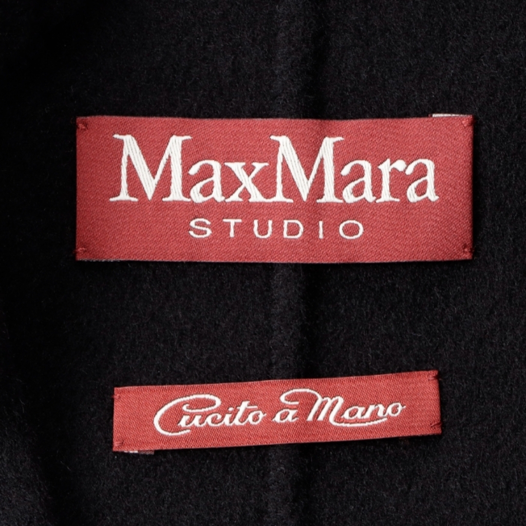 Max Mara(マックスマーラ)のマックス マーラ ストゥディオ MAX MARA STUDIO コート ロング CLES ダブルフェイス ウール カシミヤ ローブ コート 2023年秋冬新作 2360160239 0001 NERO レディースのジャケット/アウター(ロングコート)の商品写真