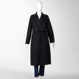 マックスマーラ(Max Mara)のマックス マーラ ストゥディオ MAX MARA STUDIO コート ロング CLES ダブルフェイス ウール カシミヤ ローブ コート 2023年秋冬新作 2360160239 0001 NERO(ロングコート)