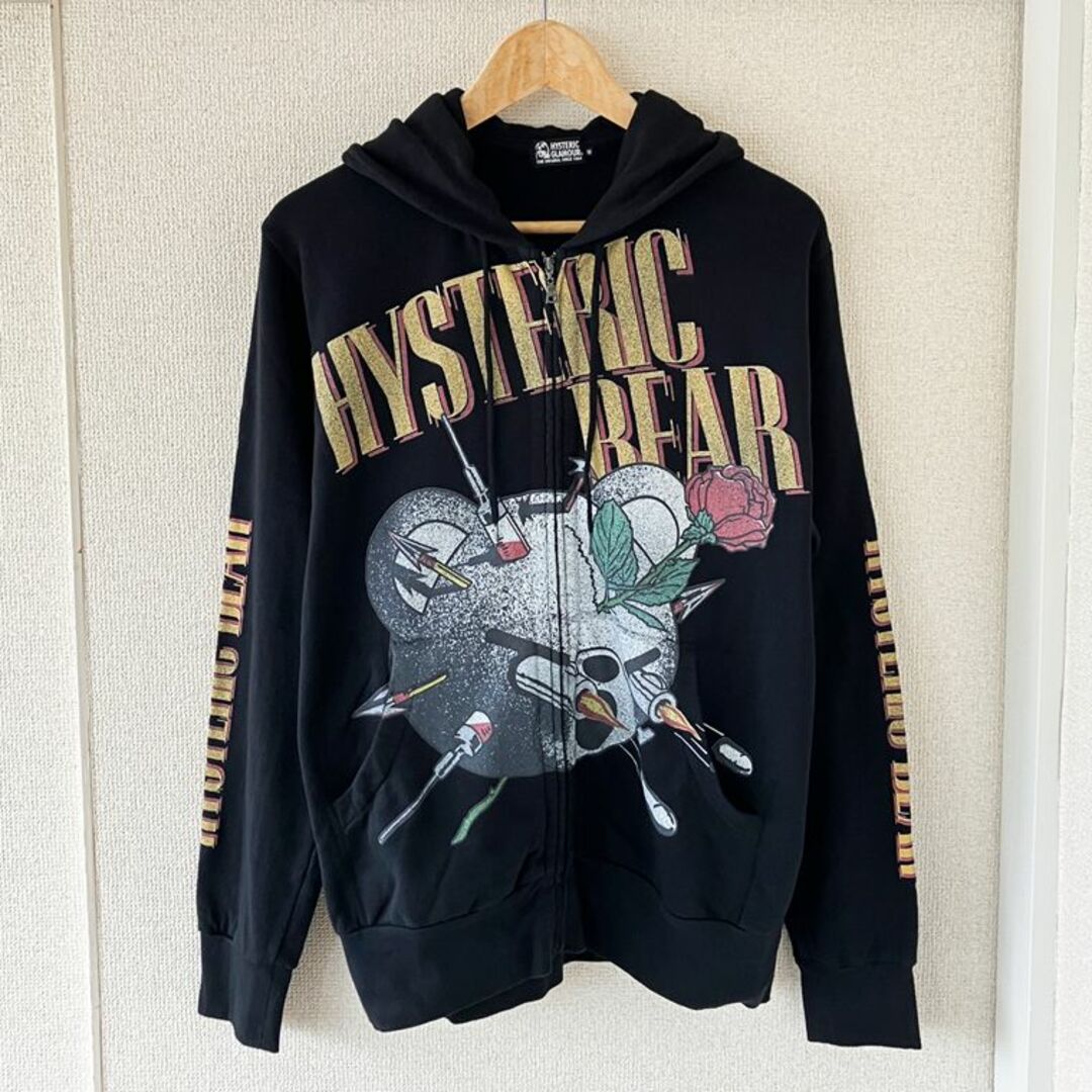 HYSTERIC GLAMOUR  FIRE BEAR柄 オーバーサイズパーカー