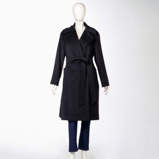 マックスマーラ(Max Mara)のマックス マーラ ストゥディオ MAX MARA STUDIO コート BERNARD ダブルフェイス ヴァージンウール ベルテッドコート 2023年秋冬新作 2360161439 0001 NERO(ロングコート)