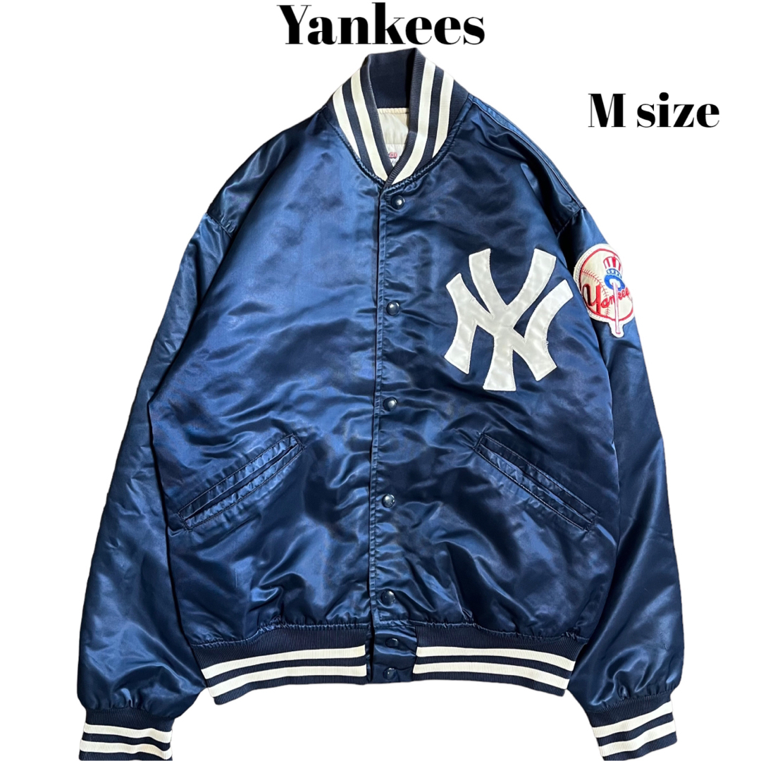 80’s Yankees ナイロンスタジャン ワッペンロゴ vintage