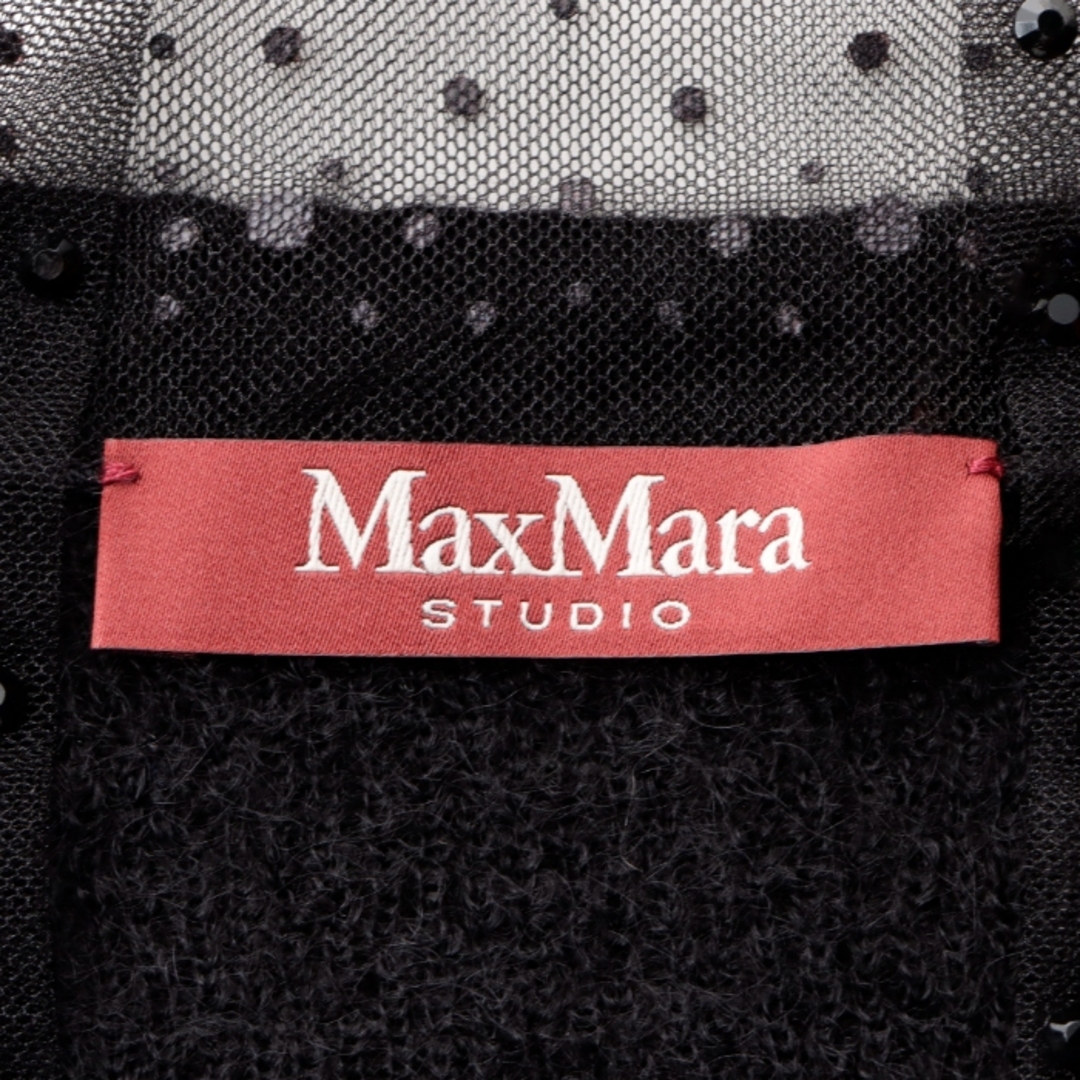 Max Mara(マックスマーラ)のマックス マーラ ストゥディオ MAX MARA STUDIO カーディガン CARAFFA クリスタル モヘアニット 2023年秋冬新作 2363461339 0007 NERO レディースのトップス(カーディガン)の商品写真