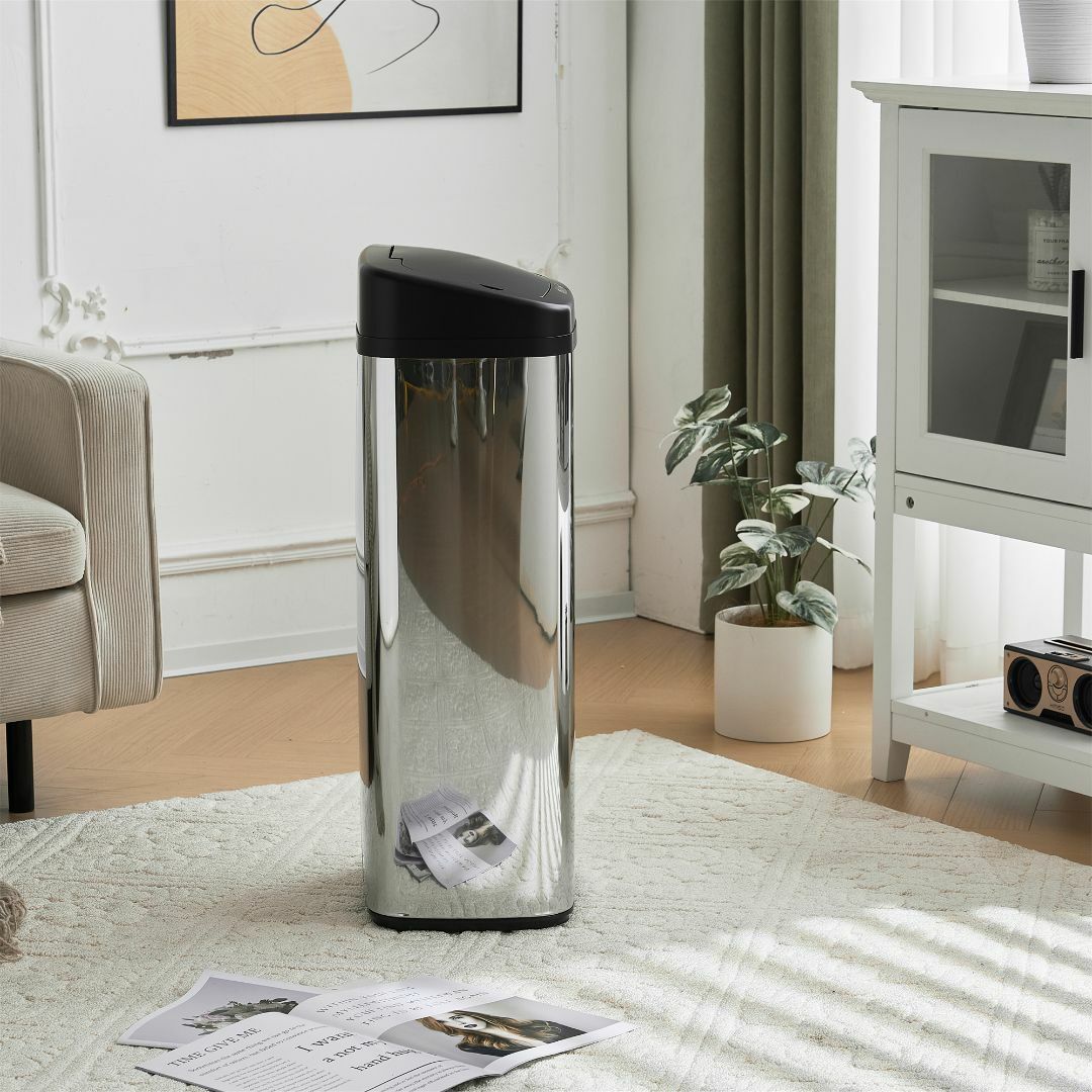 【2個セット】【人気商品】センサー全自動開閉式 ゴミ箱 大容量45L シルバー