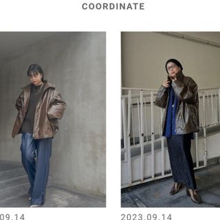 Ameri VINTAGE - PASTING LIKE FAKE LEATHER JACKETの通販 by うどん