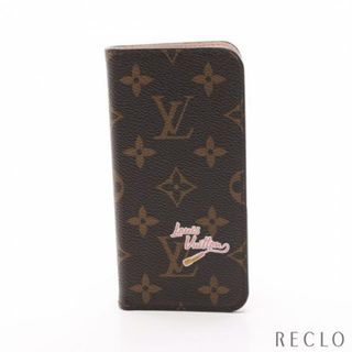 ルイヴィトン(LOUIS VUITTON)のフォリオ iPhone X モノグラム ローズバレリーヌ スマホケース アイフォンケース PVC ブラウン ライトピンク カスタムオーダー(その他)