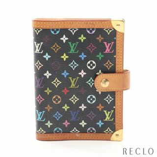 ルイヴィトン(LOUIS VUITTON)のアジェンダPM モノグラムマルチカラー ノワール 手帳カバー PVC レザー ブラック(その他)