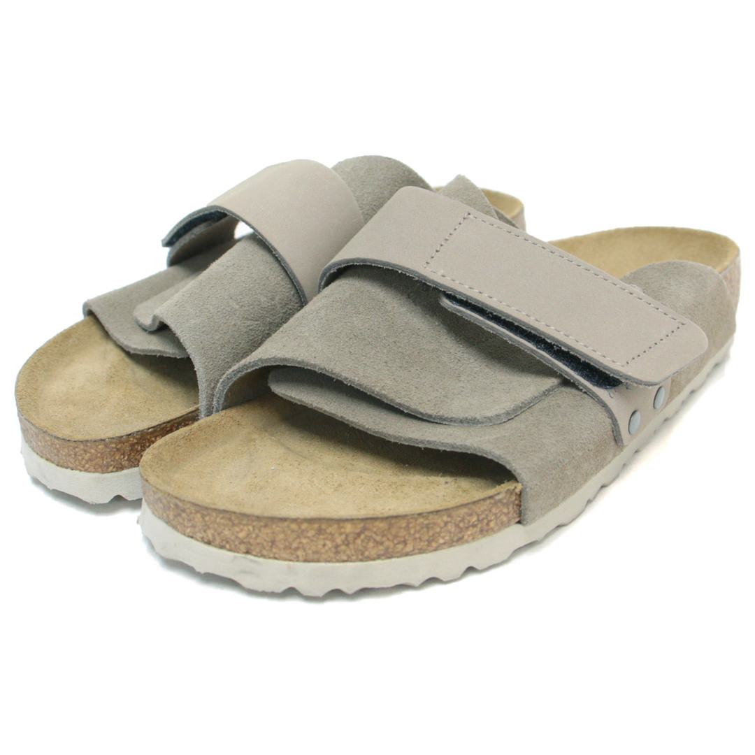 BIRKENSTOCK ビルケンシュトック サンダル フラット シューズ 靴 38(24.5cm) ヌバック スエード レザー ナロー Kyoto キョウト 1015573 トープ コンフォートサンダル ぺたんこ メンズライク 大人女子 シンプル カジュアル ブランド【レディース】【美品】