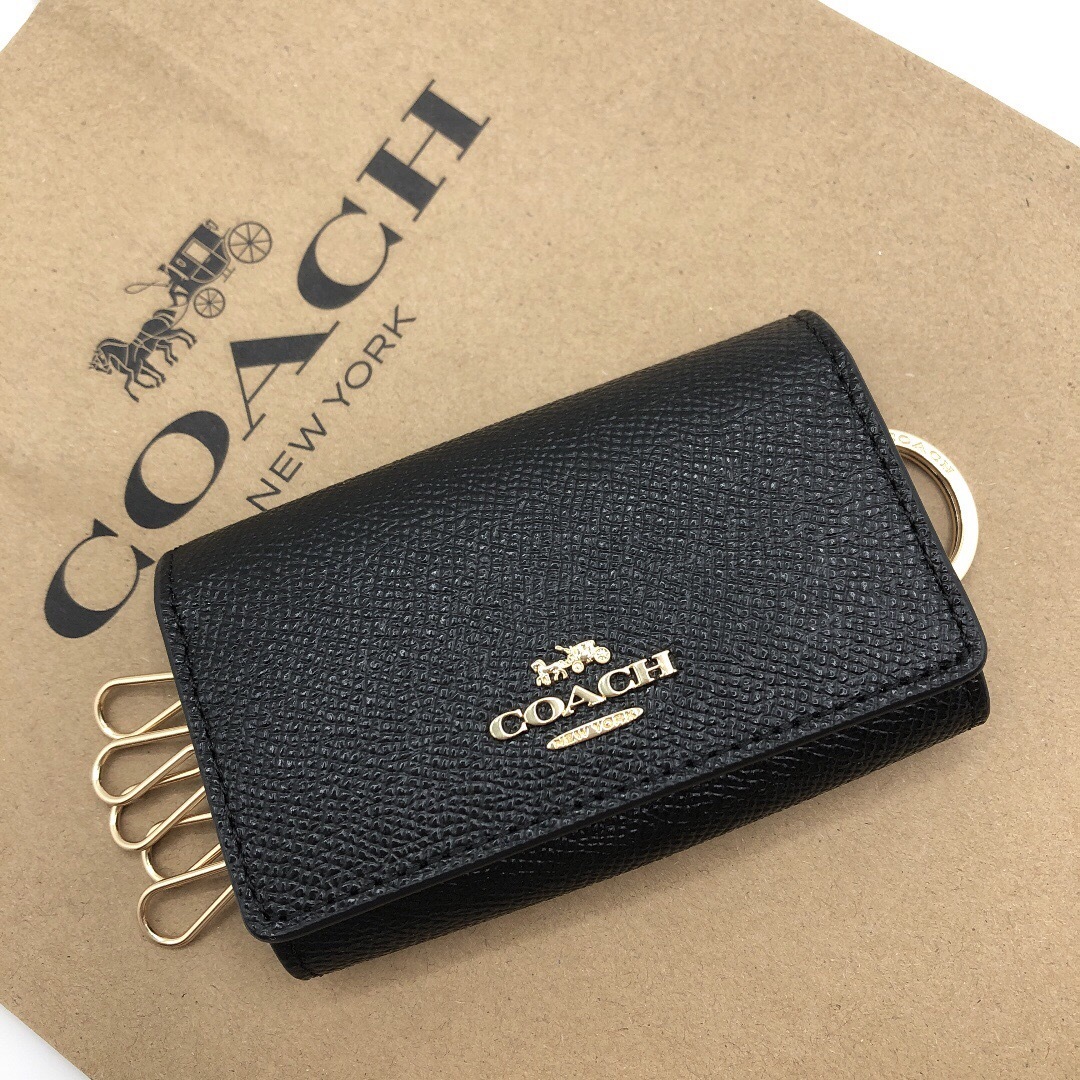 正規品 【COACH☆大人気】☆新品ファイブ リング キーケース☆ブラック